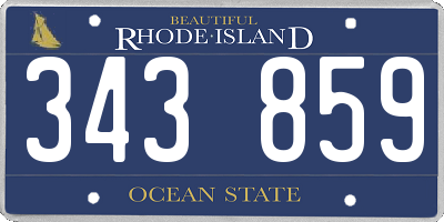 RI license plate 343859