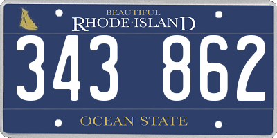 RI license plate 343862