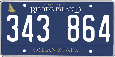 RI license plate 343864