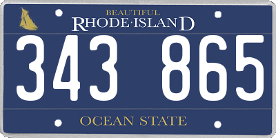 RI license plate 343865