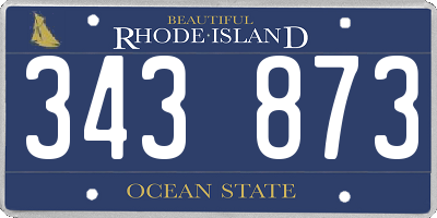 RI license plate 343873