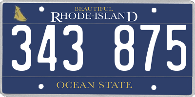 RI license plate 343875