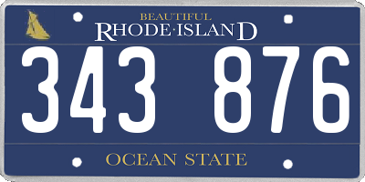 RI license plate 343876