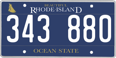 RI license plate 343880