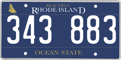 RI license plate 343883
