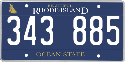 RI license plate 343885