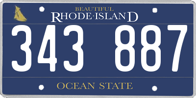 RI license plate 343887
