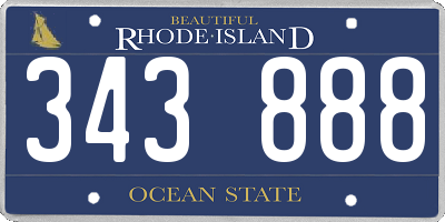 RI license plate 343888