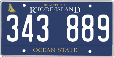 RI license plate 343889
