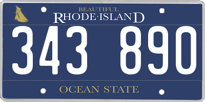 RI license plate 343890