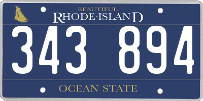 RI license plate 343894