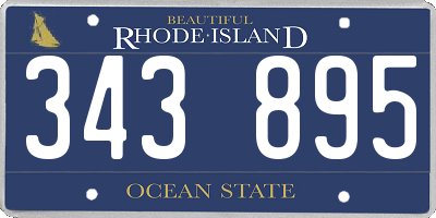 RI license plate 343895