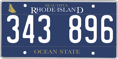 RI license plate 343896