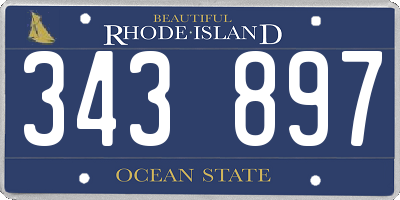 RI license plate 343897
