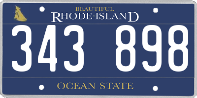 RI license plate 343898