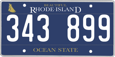 RI license plate 343899