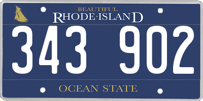 RI license plate 343902