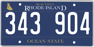 RI license plate 343904