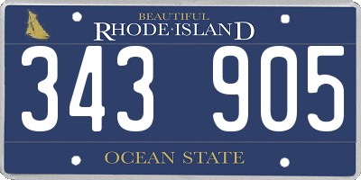 RI license plate 343905