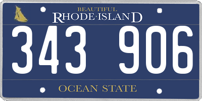 RI license plate 343906
