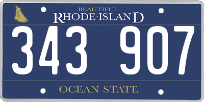 RI license plate 343907