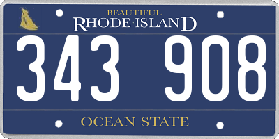 RI license plate 343908