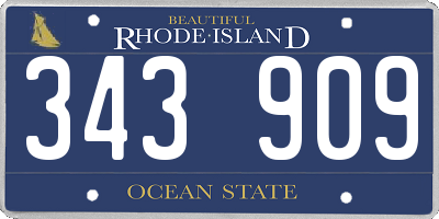 RI license plate 343909