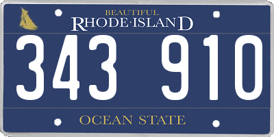 RI license plate 343910