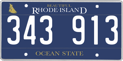 RI license plate 343913