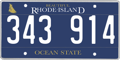 RI license plate 343914