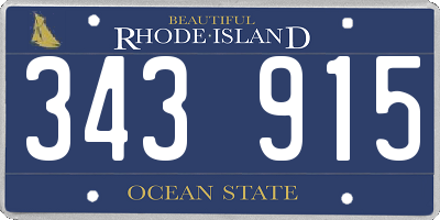 RI license plate 343915