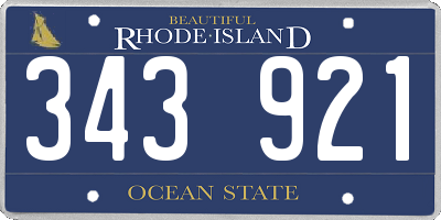 RI license plate 343921