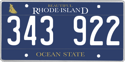RI license plate 343922