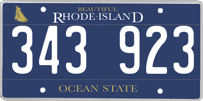RI license plate 343923