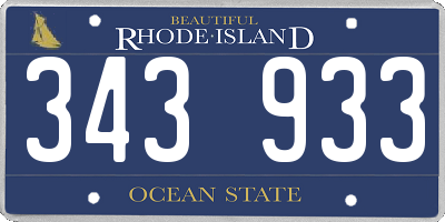 RI license plate 343933