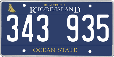 RI license plate 343935