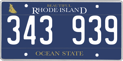 RI license plate 343939