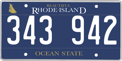 RI license plate 343942