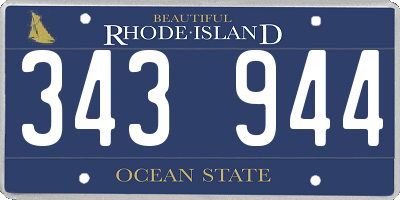 RI license plate 343944