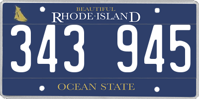 RI license plate 343945