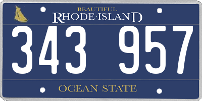 RI license plate 343957