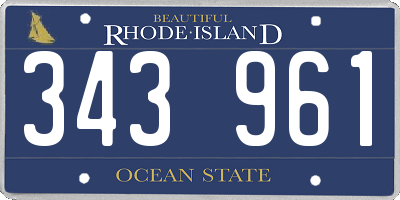 RI license plate 343961