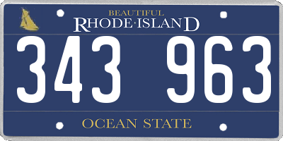 RI license plate 343963
