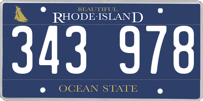 RI license plate 343978