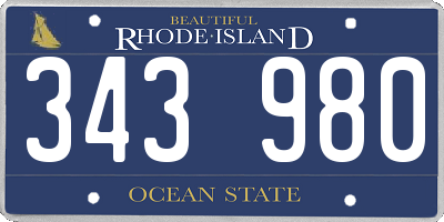RI license plate 343980