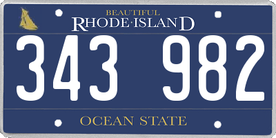 RI license plate 343982