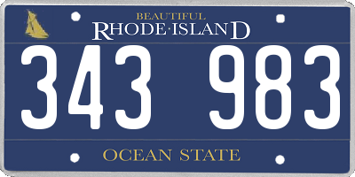 RI license plate 343983