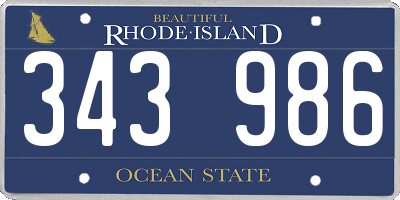 RI license plate 343986