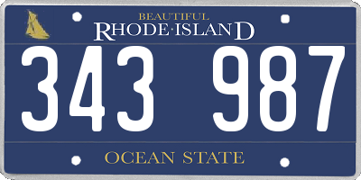 RI license plate 343987