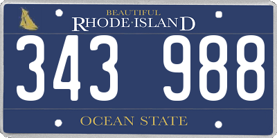 RI license plate 343988